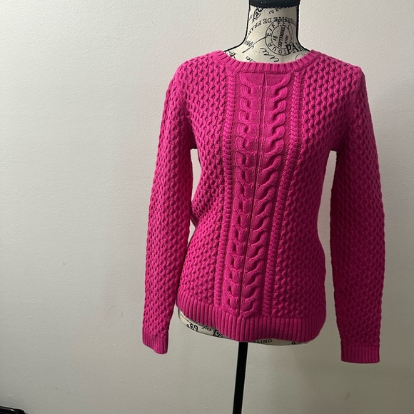 Lands' End Women’s Drifter Cable- knit Crewneck Sweater - Picture 2 of 4